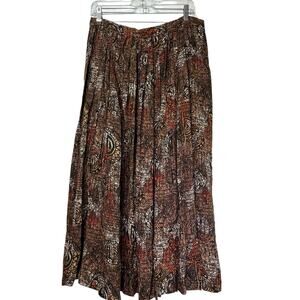 Linda Allard for Ellen Tracy Silk Abstract Tribal Skirt Size 10 Vintage